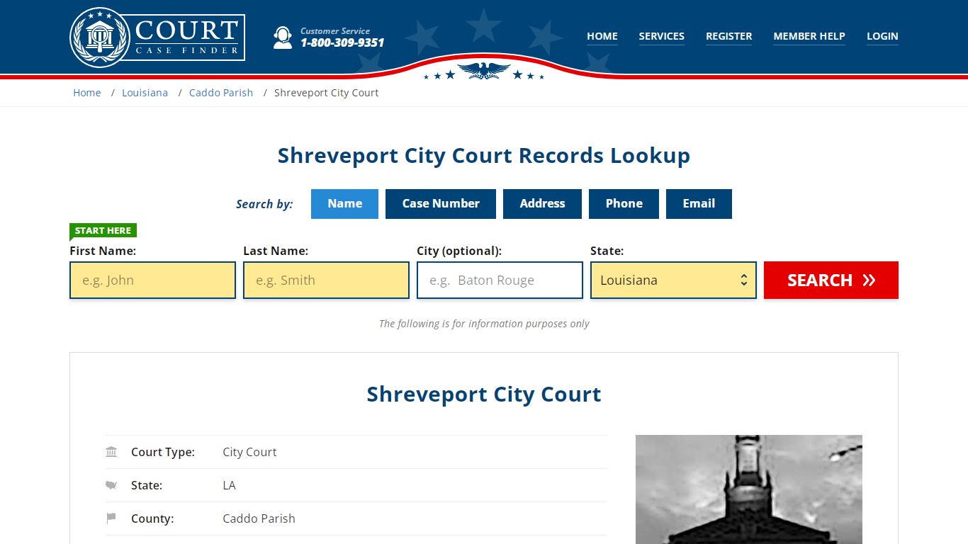 Shreveport City Court Records Lookup - CourtCaseFinder.com